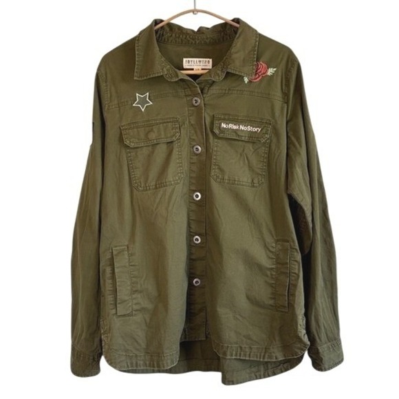 Idyllwind Jackets & Blazers - Idyllwind Western Boho Military Shirt Jacket Patches Embroidery Pockets